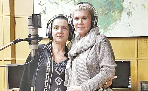 Catanga și Diana Matei, în studioul Electrecord, la ideea impresarului Lucian Ionescu jpeg