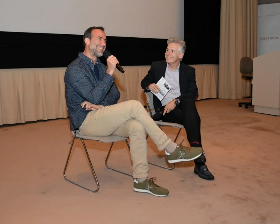 Actorul Şerban Pavlu şi Dorian Branea, directorul ICR New York, într-o dezbatere în cadrul Festivalului de Film Românesc din Washington                                           FOTO: ICR New York