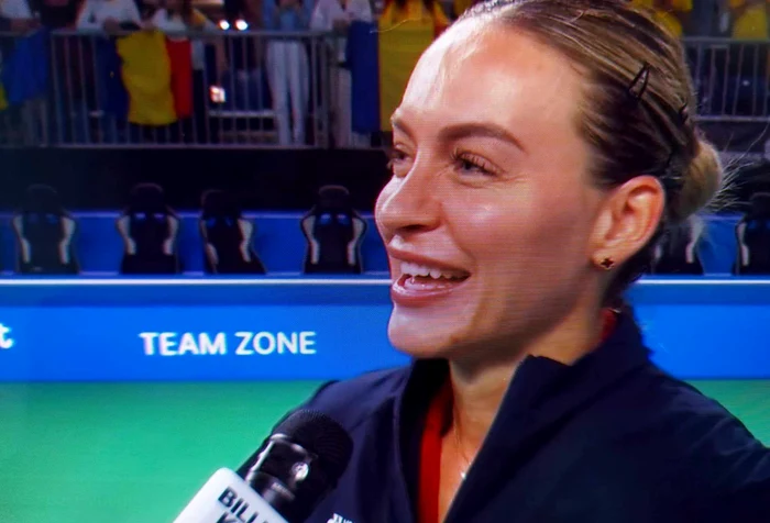 Ana Bogdan, vizibil emoționată la interviul de după meci. CAPTURĂ: Digi Sport