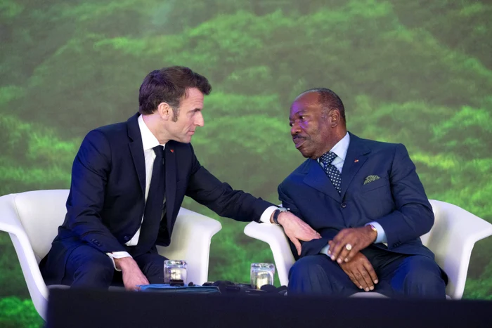 Ali Bongo Ondimba și Emmanuel Macron FOTO Profimedia