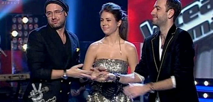 Tiberiu Scobiola, Andreea Olariu şi Mihail Gheorghe, la Vocea României