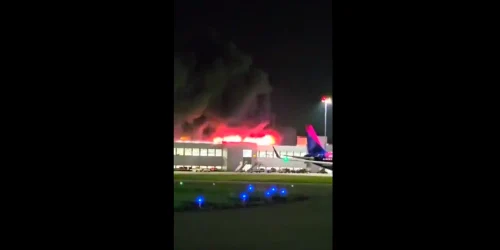 incendiu aeroport Luton Londra FOTO captura video X webp