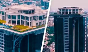 Vila construită după modelul Casei Albe pe vârful unui zgârie-nori Foto: X