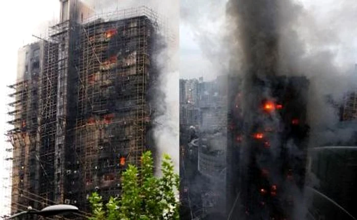 Fumul şi flăcările au cuprins întreaga clădire. Foto: Daily Mail