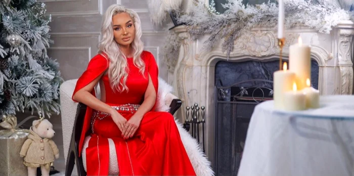 Maria Constantin, în rochia lui Florin Burescu foto: Facebook 