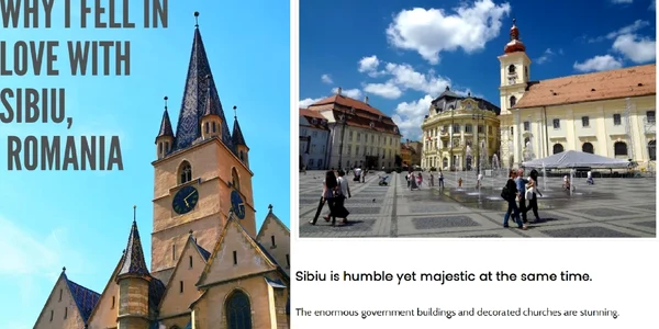 Sibiul descoperit de o vloggeriță de travel din America&Asustralia Colaj budgettravelwithgabby