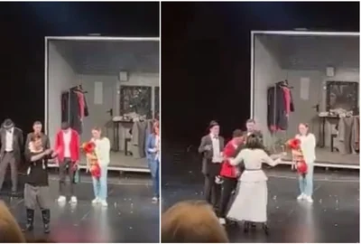 Un actor rus și-a tăiat venele pe scenă FOTO captură video 