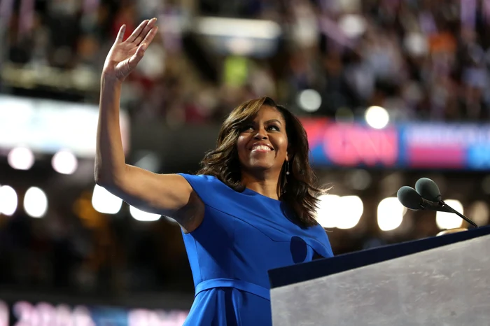 Michelle Obama a susținut, luni (25 iulie), un discurs de sprijin pentru candidata la președinția Americii, Hillary Clintonfoto: Getty