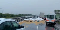 saci de cereale pe autostrada a1 bucuresti pitesti foto centrul infotrafic webp