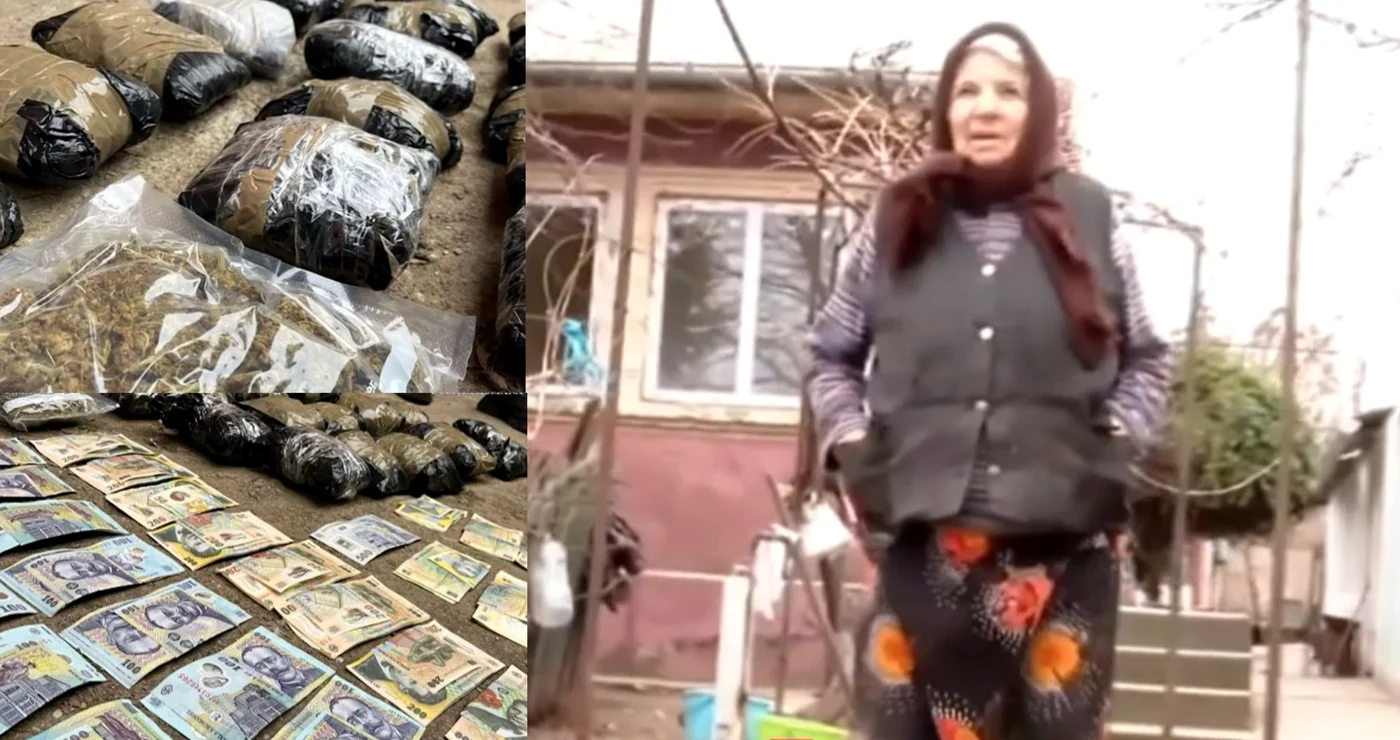 Ea este bătrâna de 87 de ani, dealer de droguri în Ialomița / foto: colaj captură video Observator