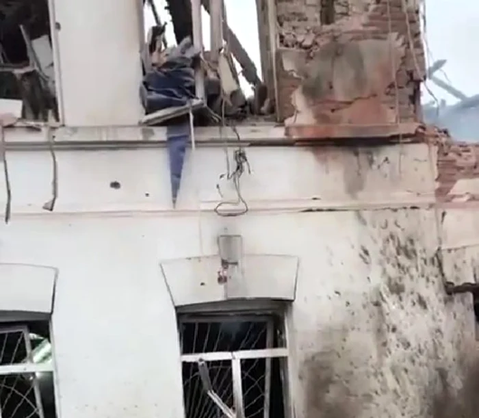 Muzeul de istorie din Kupiansk, distrus în urma atacului rusesc FOTO Twitter @ukraine_world