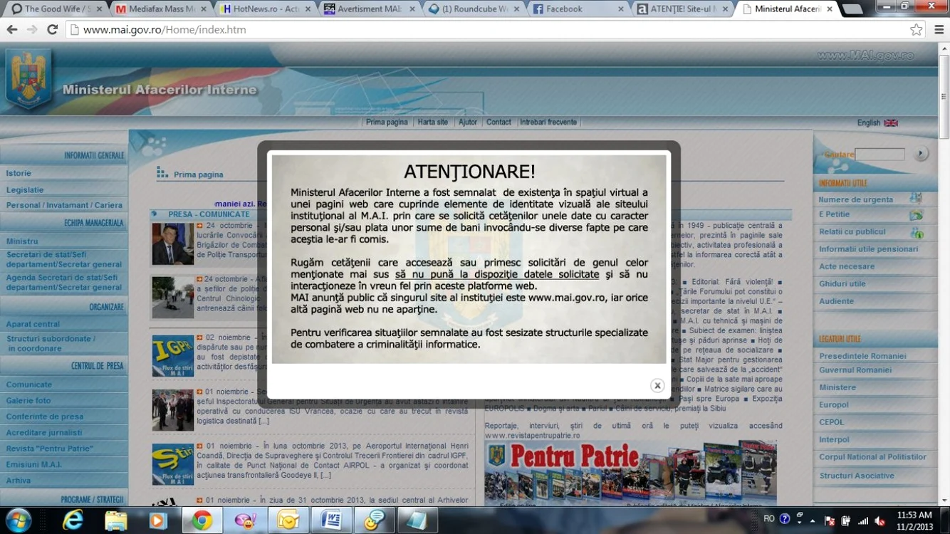 Site-ul MAi a fost clonat de hakeri