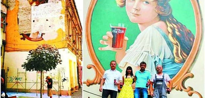 Peretele înainte şi după restaurare FOTO Adevărul