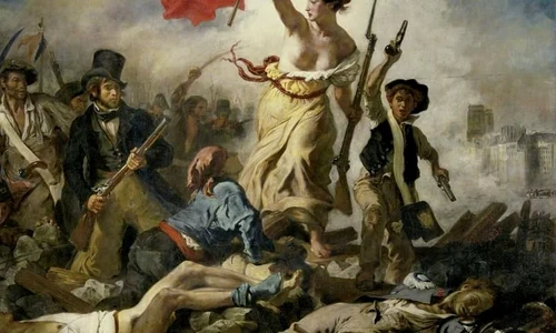 Echivalentul imagistic al Marseillezei  „Libertatea conducând poporul”, de Eugene Delacroix jpeg