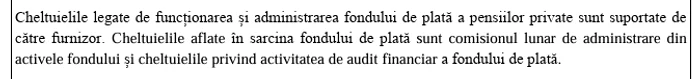 Fondul de plată va percepe comision lunar de administrare / Sursa: captură document
