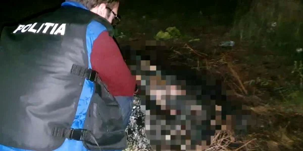 Câinele incendiat a murit în chinuri FOTO Poliția Română