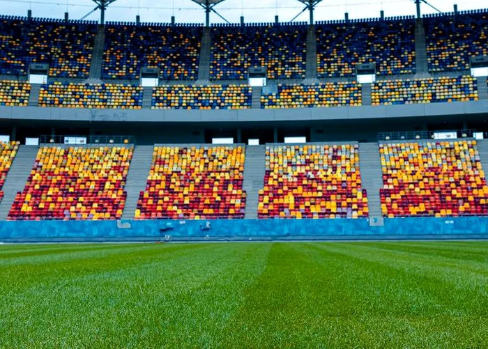 Gazonul de pe Arena Națională este schimbat FOTO: Facebook/Nicușor Dan