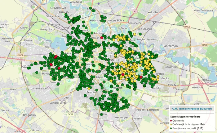 Harta imobilelor afectate FOTO: Termoenergetica