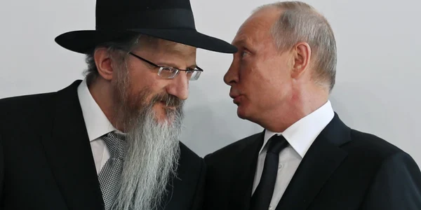 Berel Lazar intr-o discutie cu Vladimir Putin FOTO EPA-EFE