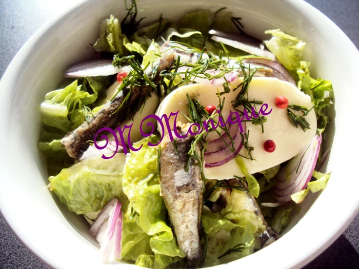 Salată mediteraneeană din anşoa şi mozarella