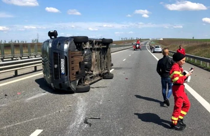 Accident pe Autostrada Vestului FOTO ISU Arad