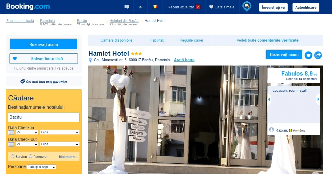 hotel clandestin bacau