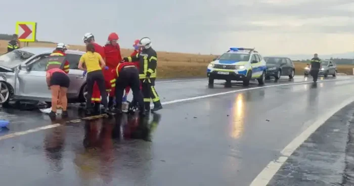 Accident DN 1, Brașov. FOTO Poliția Română