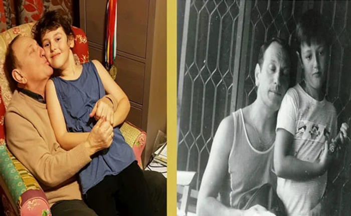 
    Petre și  nepotul  DaviN; Petre, cu fiul lui,  Călin, acum 35 de ani  