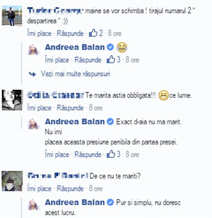 Andreea Bălan le-a mărturisit fanilor dacă se mărită sau nu