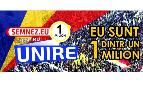 «1 milion pentru Unire»   Campanie de colectare de semnături pentru modificarea Constituției României jpeg