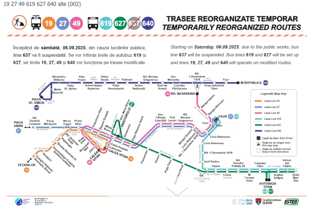Au început lucrările de reabilitare a liniei de tramvai pe două artere importante din București. Traseele STB care vor fi modificate