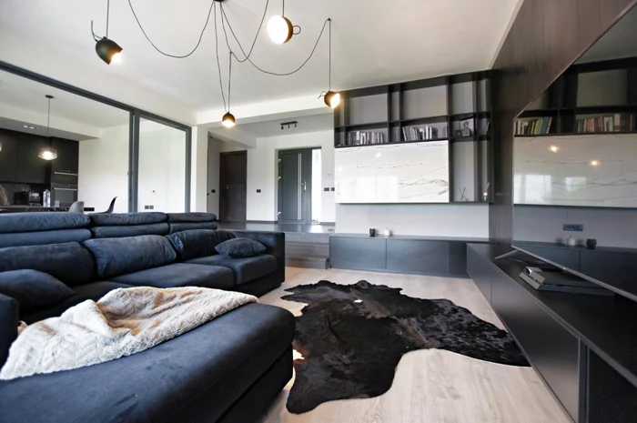 culoarea negru Living culori închise - amenajare casă Iaşi - decor negru modern (3)