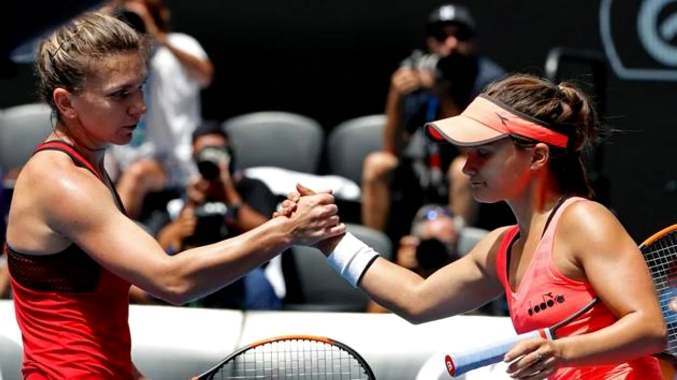 Meci nebun la Australian Open 2018, între Halep și Davis  Foto/Australian Open Twitter 
