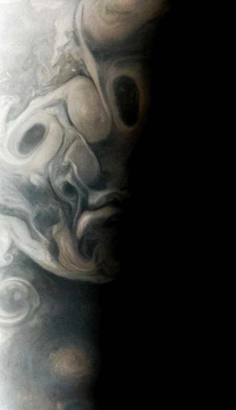 O „față” înspăimântătoare pe Jupiter Foto NASA/JPL-Caltech/SwRI/MSSS/ Vladimir Tarasov 