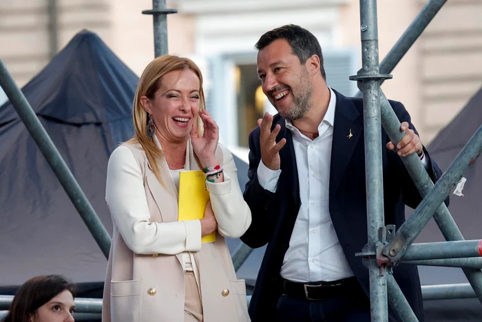 Giorgia Meloni și Matteo Salvini FOTO EPA-EFE