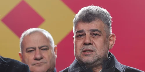 Marcel Ciolacu, președintele PSD, face declarații de presă la încheierea primului tur al alegerilor pentru președinția României, la sediul partidului în București. FOTO Inquam Photos / Octav Ganea