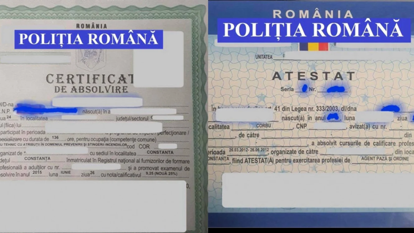 Prețul pentru diplome de studii varia între 4.000 și 8.000 de leifoto: Poliția Română