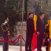 Ceremonia oficială de primire a lui Volodimir Zelenski în RO FOTO: Adevărul