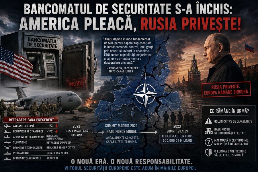 Bancomatul de securitate s-a închis: America pleacă, Rusia privește! (citiți în finalul materialului cazul dronei de la Galați)
