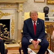 Premierul irakian Ali al-Zaidi și președintele american Donald Trump. FOTO: X/@fermendte