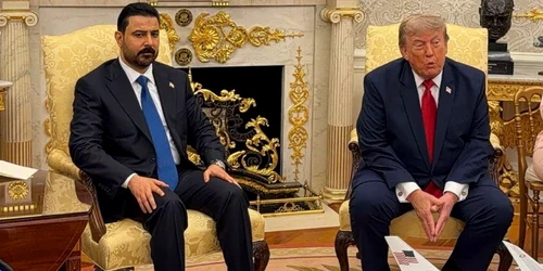 Premierul irakian Ali al-Zaidi și președintele american Donald Trump. FOTO: X/@fermendte