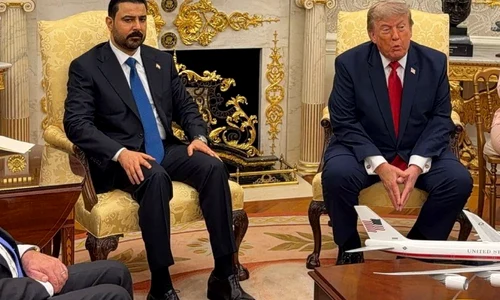 Premierul irakian Ali al-Zaidi și președintele american Donald Trump. FOTO: X/@fermendte