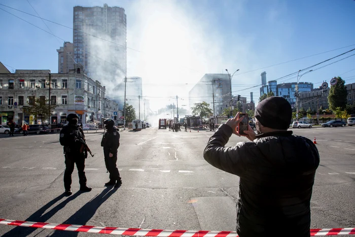 Atac cu drone iraniene în Kiev. FOTO: Profimedia 