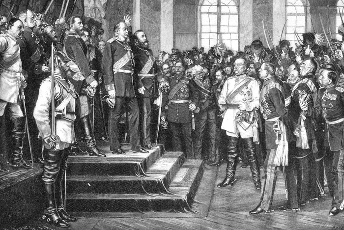 Proclamarea Imperiului German în Sala Oglinzilor de la Versailles a fost cea mai mare realizare a Cancelarului Bismarck