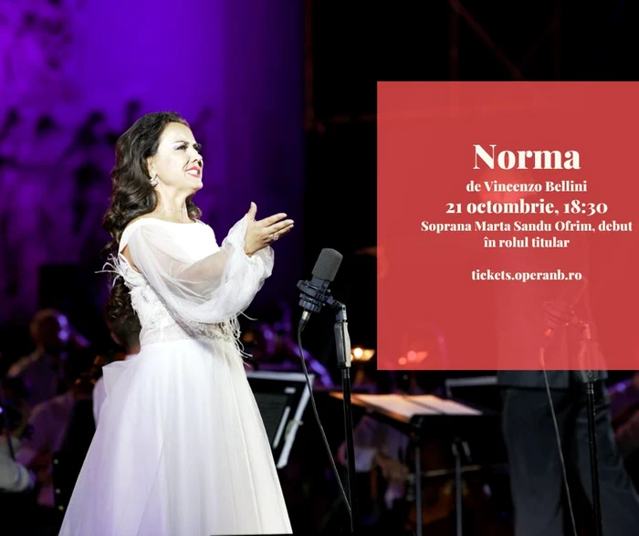 Soprana Marta Sandu Ofrim, debut în rolul titular din opera „Norma” pe scena Operei Naționale