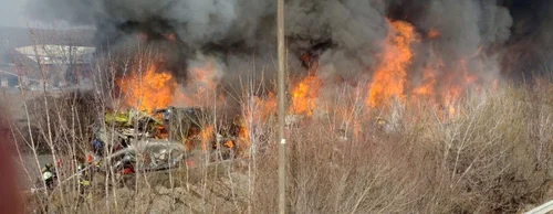 Incendiu depozit Remat în comuna Afumaţi judeţul Ilfov FOTO ISU