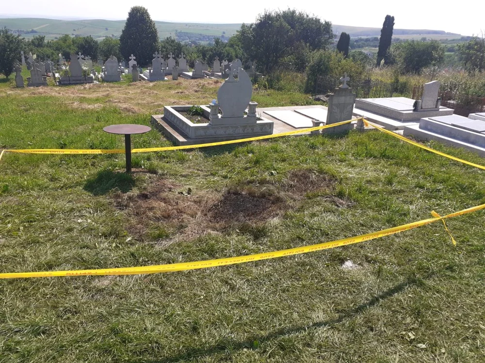 Locul unde a fost descoperit cadavrul carbonizat FOTO IPJ Cluj