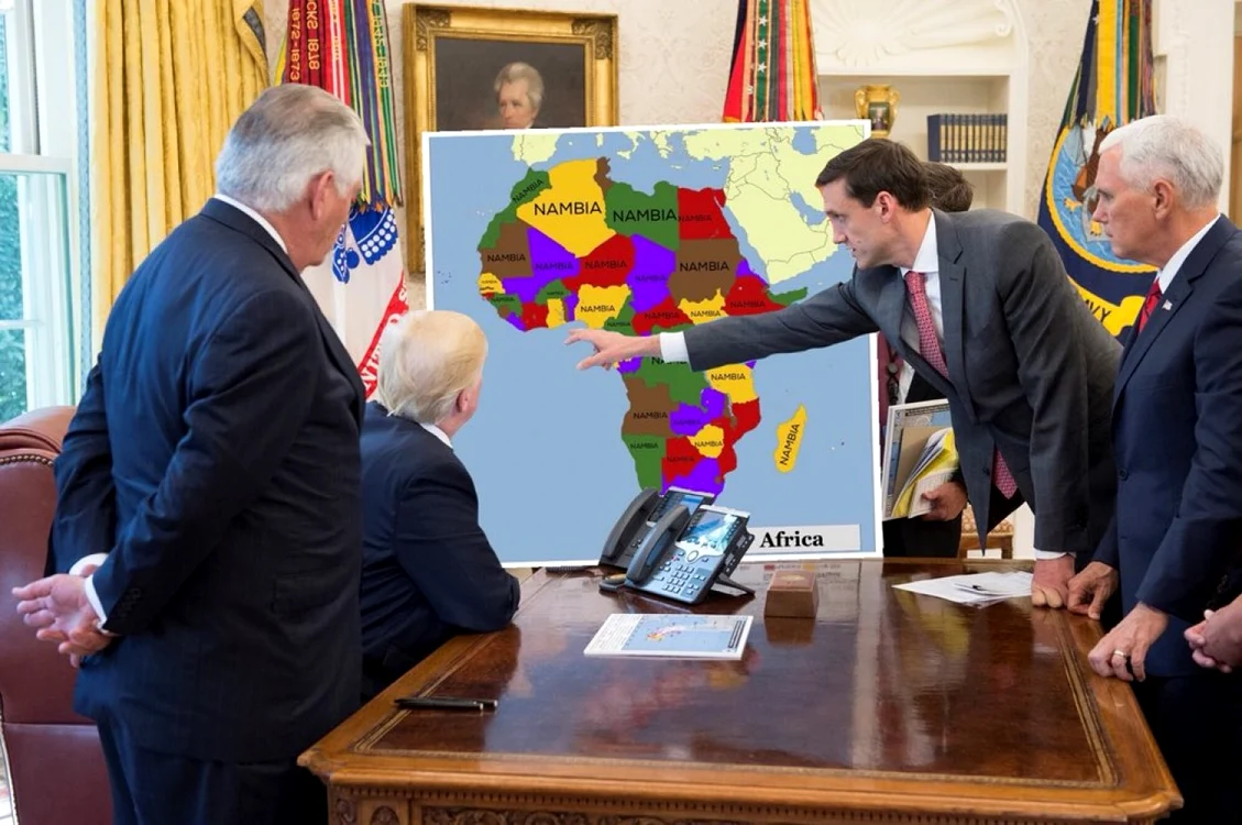 Un internaut, despre cum vede Donald Trump Africa FOTO Twitter @skolanach