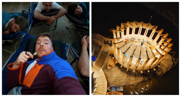MrBeast a petrecut 7 zile în Salina Turda / Foto: Colaj captură video Youtube