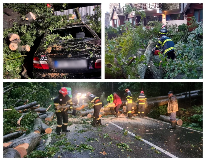 FOTO Imagini cu pagubele provocate de furtuna care a făcut ravagii în 14 județe: 300 de mașini distruse, 1.000 de copaci doborâți